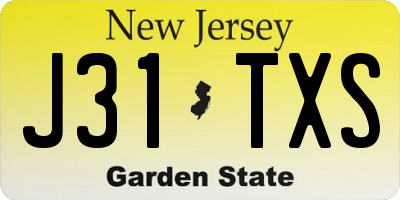 NJ license plate J31TXS
