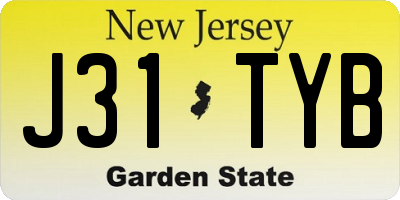 NJ license plate J31TYB