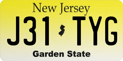 NJ license plate J31TYG