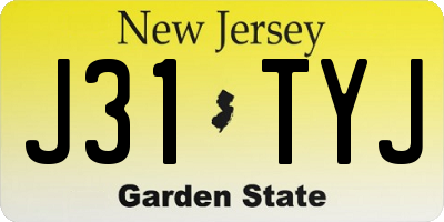 NJ license plate J31TYJ