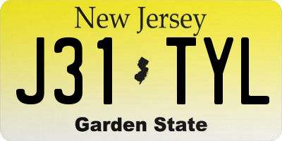NJ license plate J31TYL