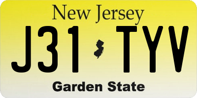 NJ license plate J31TYV