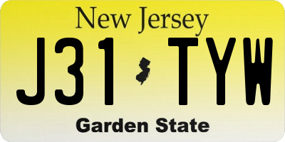 NJ license plate J31TYW