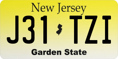 NJ license plate J31TZI