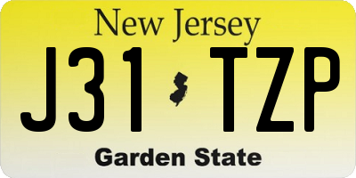 NJ license plate J31TZP
