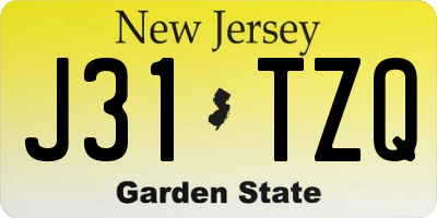 NJ license plate J31TZQ