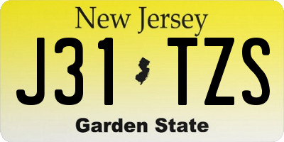NJ license plate J31TZS