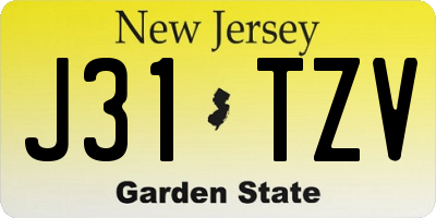 NJ license plate J31TZV