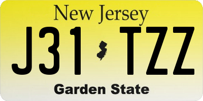 NJ license plate J31TZZ