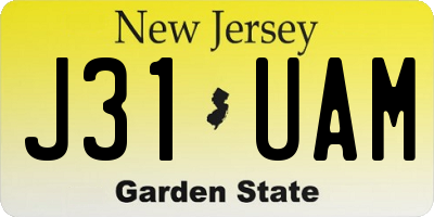 NJ license plate J31UAM