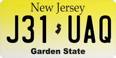 NJ license plate J31UAQ