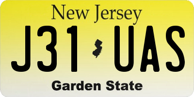 NJ license plate J31UAS