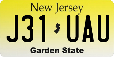NJ license plate J31UAU