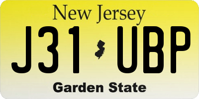 NJ license plate J31UBP