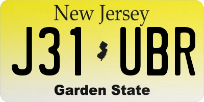 NJ license plate J31UBR