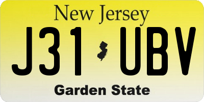 NJ license plate J31UBV
