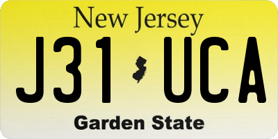 NJ license plate J31UCA
