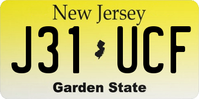 NJ license plate J31UCF