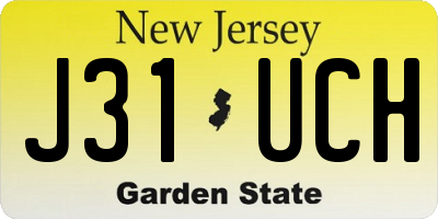 NJ license plate J31UCH