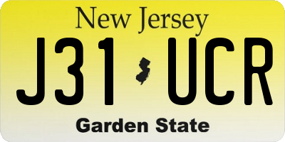 NJ license plate J31UCR