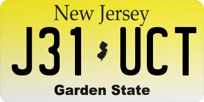 NJ license plate J31UCT