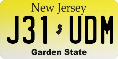 NJ license plate J31UDM