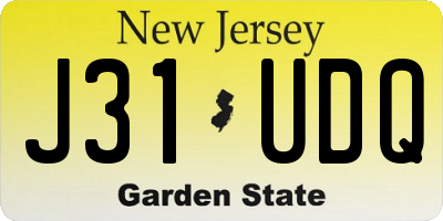 NJ license plate J31UDQ