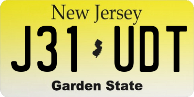NJ license plate J31UDT