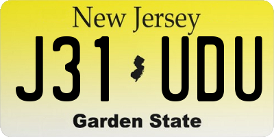 NJ license plate J31UDU