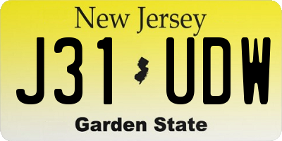NJ license plate J31UDW
