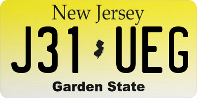 NJ license plate J31UEG