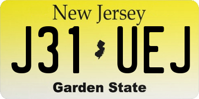 NJ license plate J31UEJ