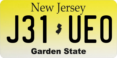 NJ license plate J31UEO