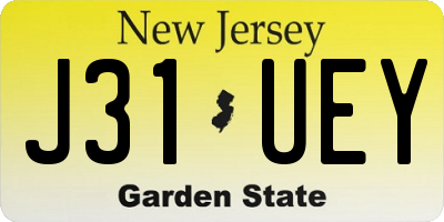 NJ license plate J31UEY
