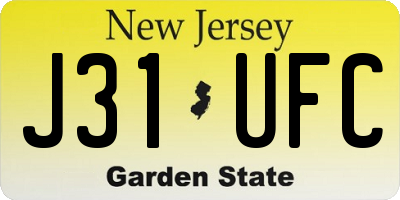 NJ license plate J31UFC