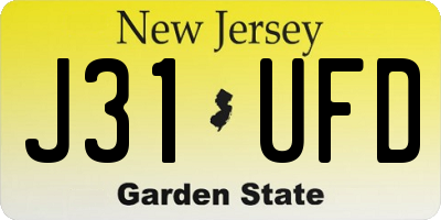 NJ license plate J31UFD