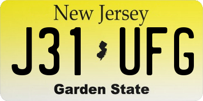 NJ license plate J31UFG