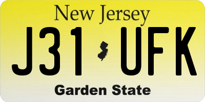 NJ license plate J31UFK