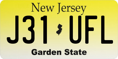 NJ license plate J31UFL