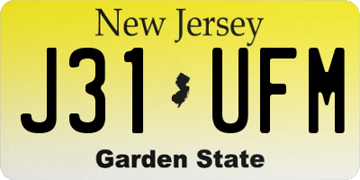 NJ license plate J31UFM