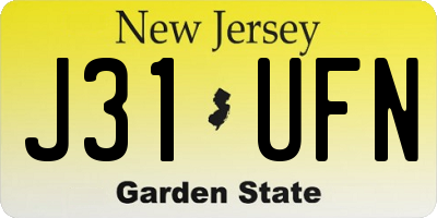NJ license plate J31UFN