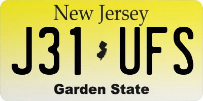 NJ license plate J31UFS