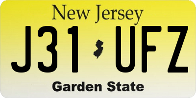 NJ license plate J31UFZ