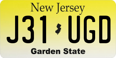 NJ license plate J31UGD