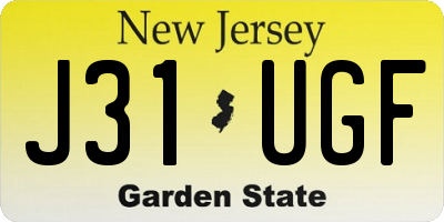 NJ license plate J31UGF