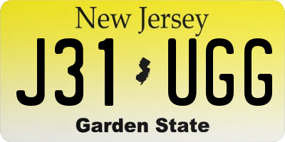 NJ license plate J31UGG