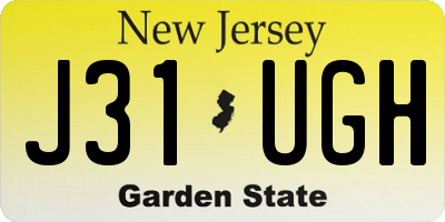 NJ license plate J31UGH