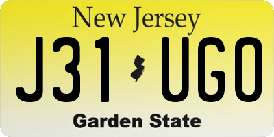 NJ license plate J31UGO