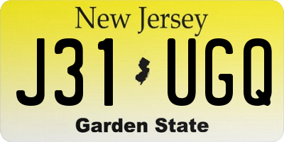 NJ license plate J31UGQ