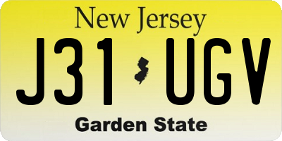 NJ license plate J31UGV